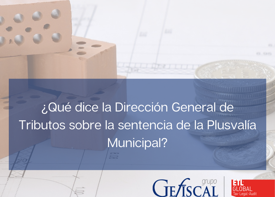 ¿Qué dice la Dirección General de Tributos sobre la sentencia de la Plusvalía Municipal?